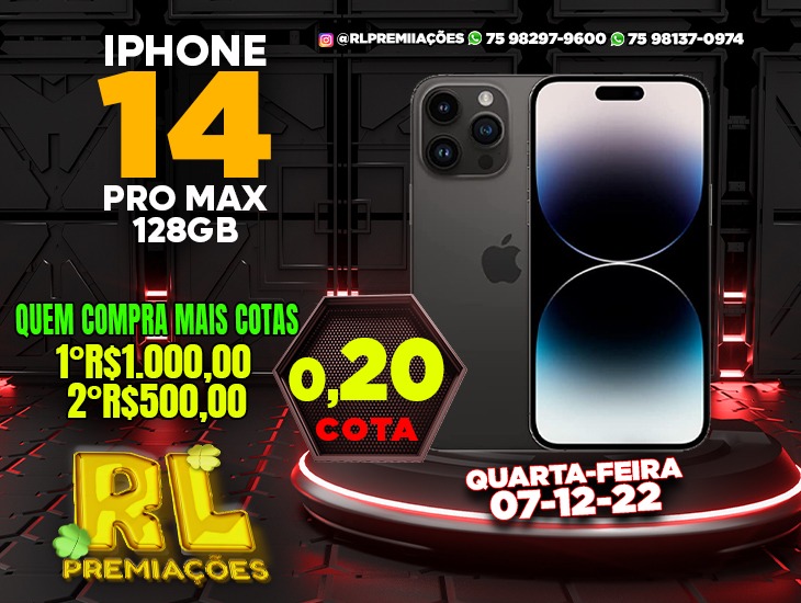 IPHONE 14 PROMAX 128gb POR APENAS 0,20 CENTAVOS  