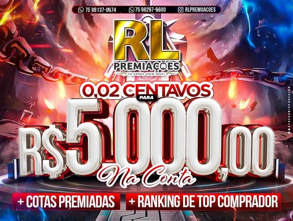 5.000,00 MIL NA CONTA + COTAS PREMIADAS 