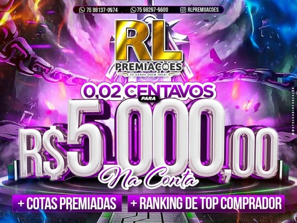 5.000,00 MIL NA CONTA + COTAS PREMIADAS 